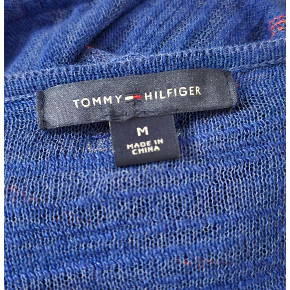 Tommy Hilfiger Waterfall Flyaway Open Cardigan Size M Red White Blue Patriotic - Picture 2 of 3